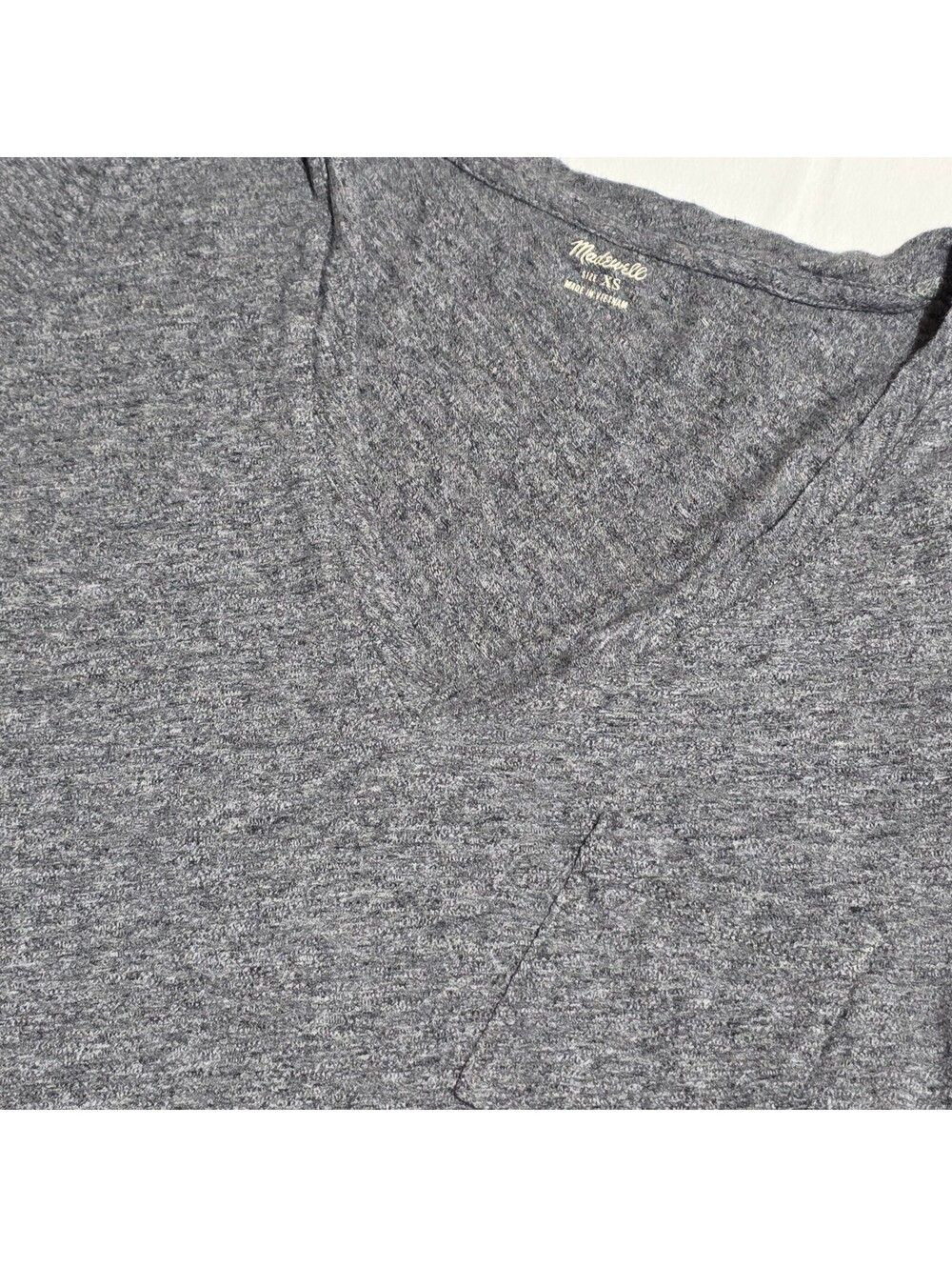 Madewell V neck pocket t shirt women's size XS heathered gray
